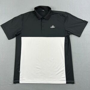 100 Thieves‎ Polo Shirt Men's Size XL Golf Performance Stretch Black White Logo